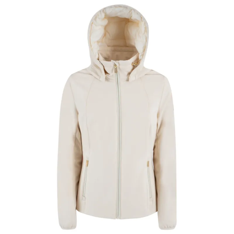 Yes Zee padded jacket with removable hood white sold by Siebentaschen