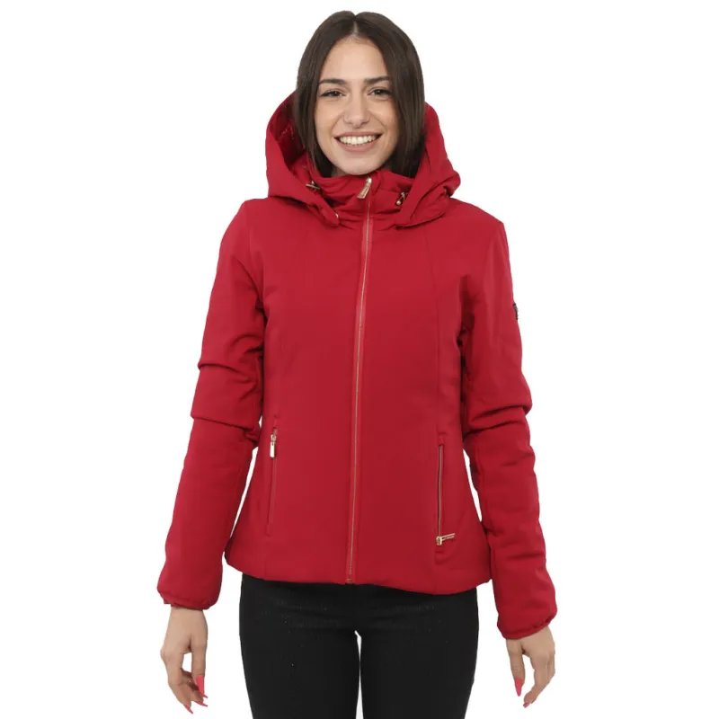 Yes Zee padded jacket with removable hood red sold by Siebentaschen