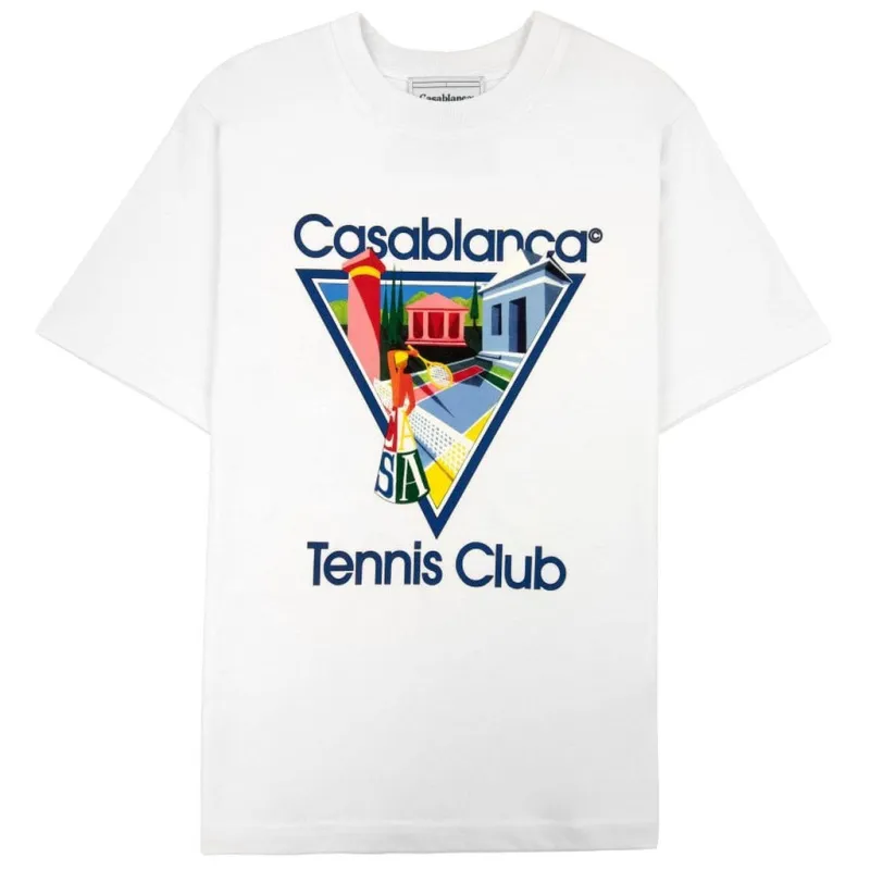 Casablanca white cotton crew neck t-shirt, white made by Casablanca
