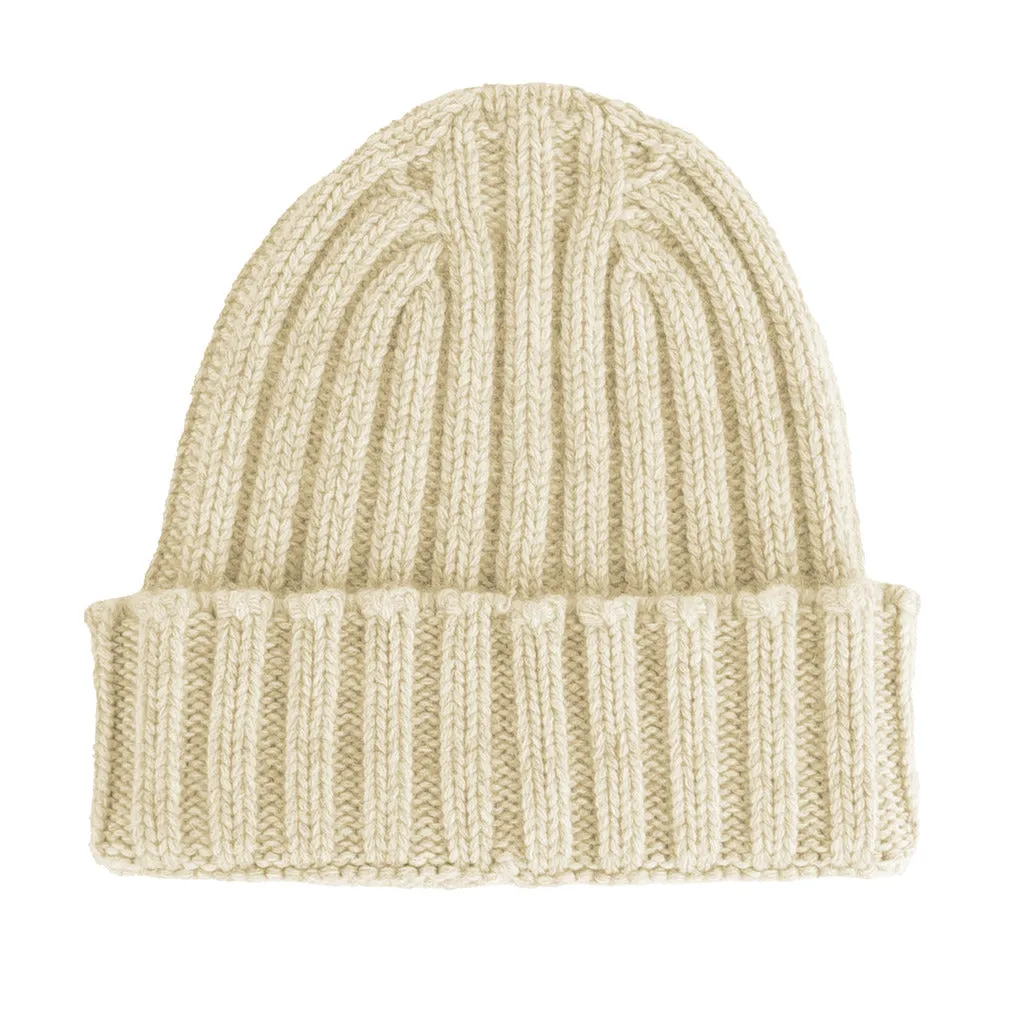 100% cashmere English knit hat beige sold by Siebentaschen product image thumbnail 2