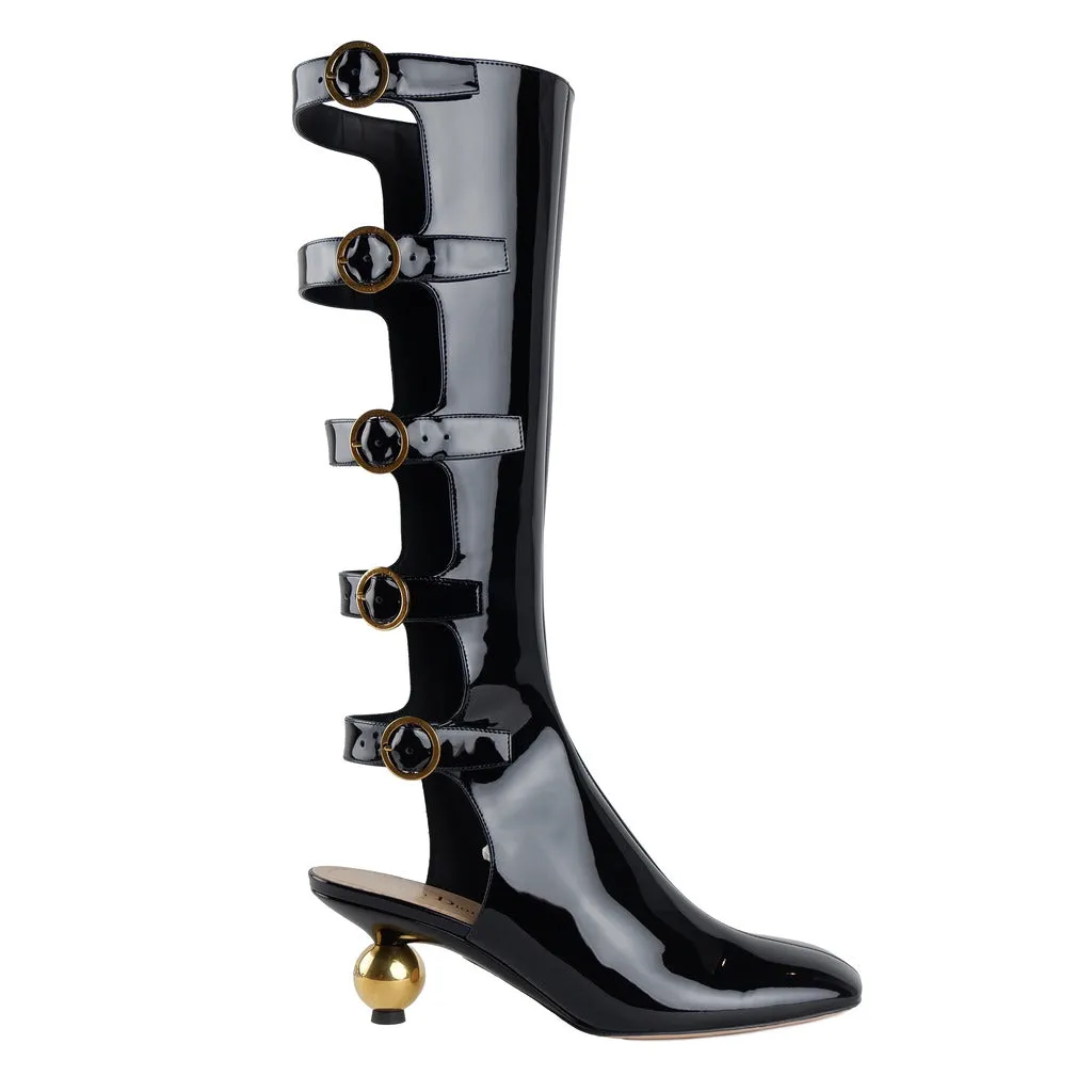Dior boot patent cafskin leather, black sold by Siebentaschen