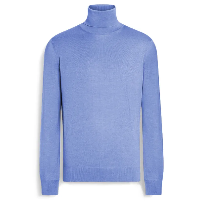 emilio romanelli - Sweaters - 87103-dolcevita-131azzurro made by Siebentaschen