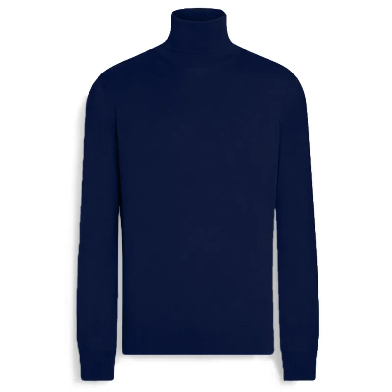 emilio romanelli - Sweaters - 87103-dolcevita-135blu made by Siebentaschen