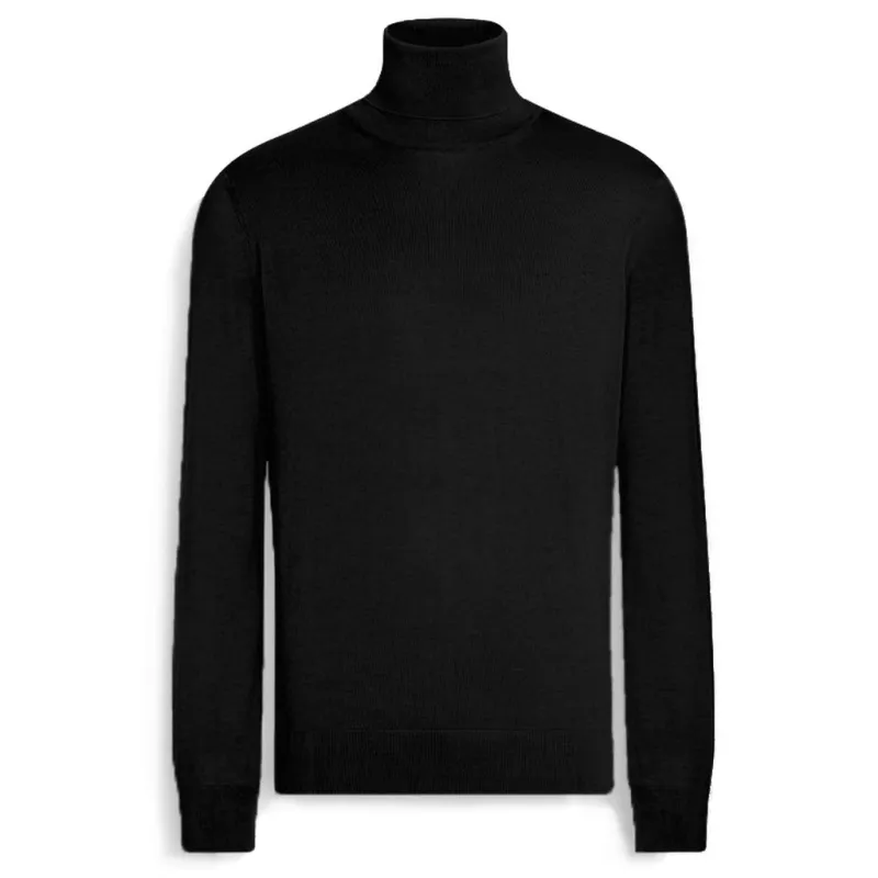 emilio romanelli - Sweaters - 87103-dolcevita-115nero made by Siebentaschen