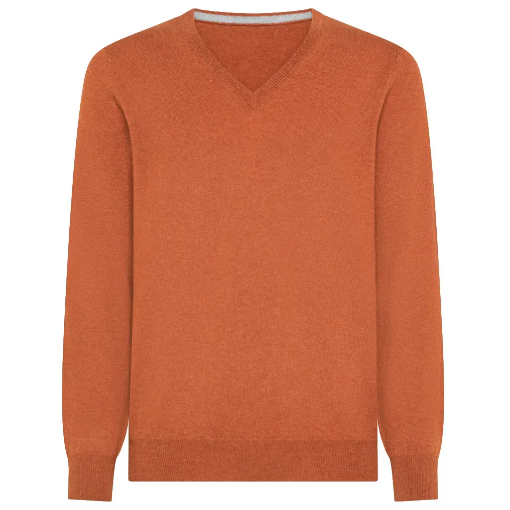 emilio romanelli - Sweaters - 87101-scolloV-123salmone sold by Siebentaschen