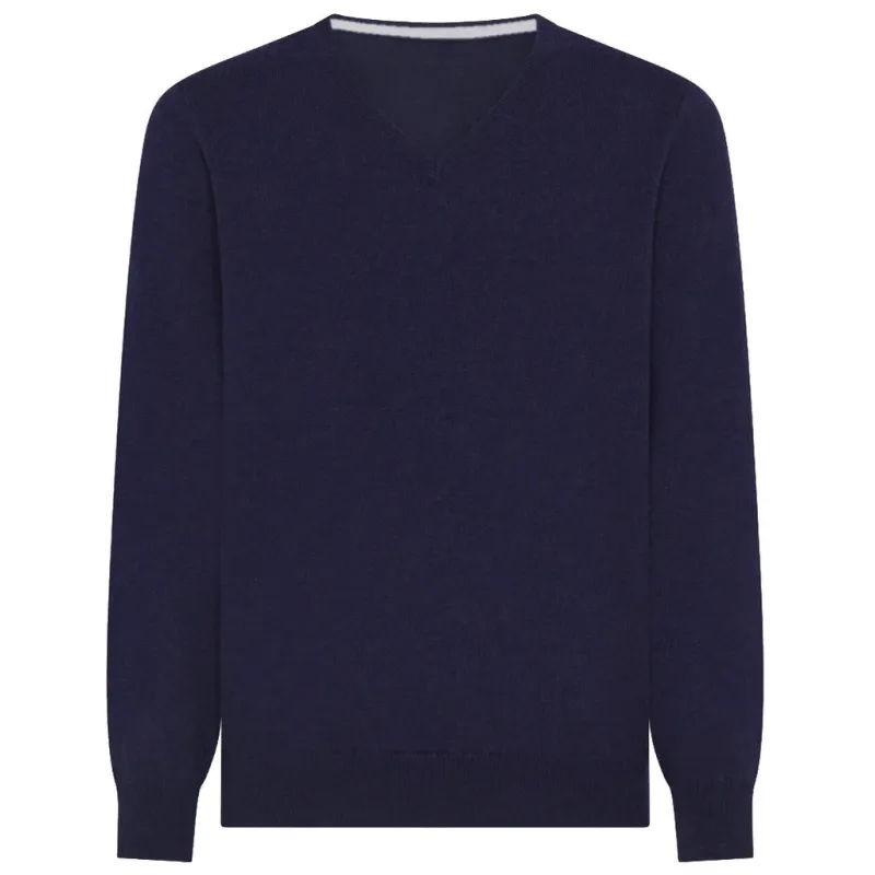 emilio romanelli - Sweaters - 87101-scolloV-135notte sold by Siebentaschen