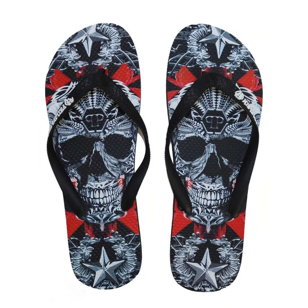 philipp plein - Flip-Flops - imps900_99d-blkmulti sold by Siebentaschen