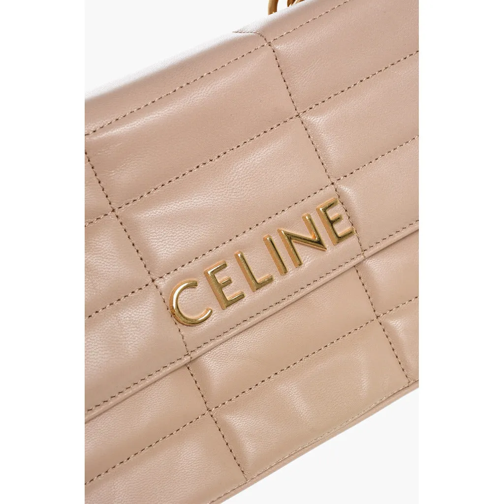 Celine calfskin quilted shoulder bag, beige sold by Siebentaschen product image thumbnail 4