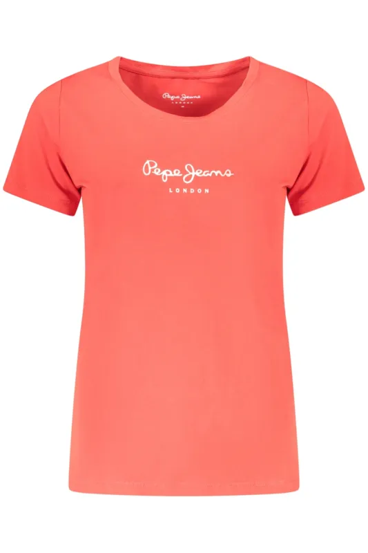 PEPE JEANS WOMEN S SHORT-SLEEVED T-SHIRT, RED sold by Siebentaschen