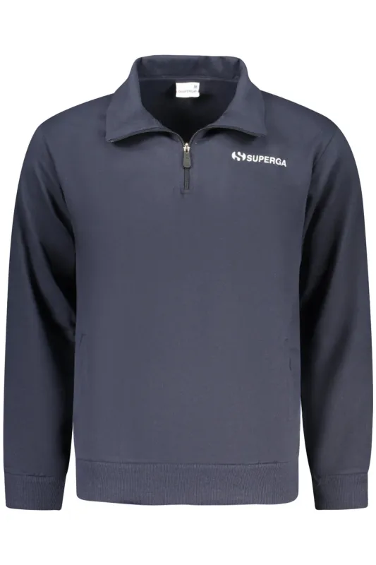SUPERGA MEN S BLUE ZIP-UP SWEATSHIRT made by Superga