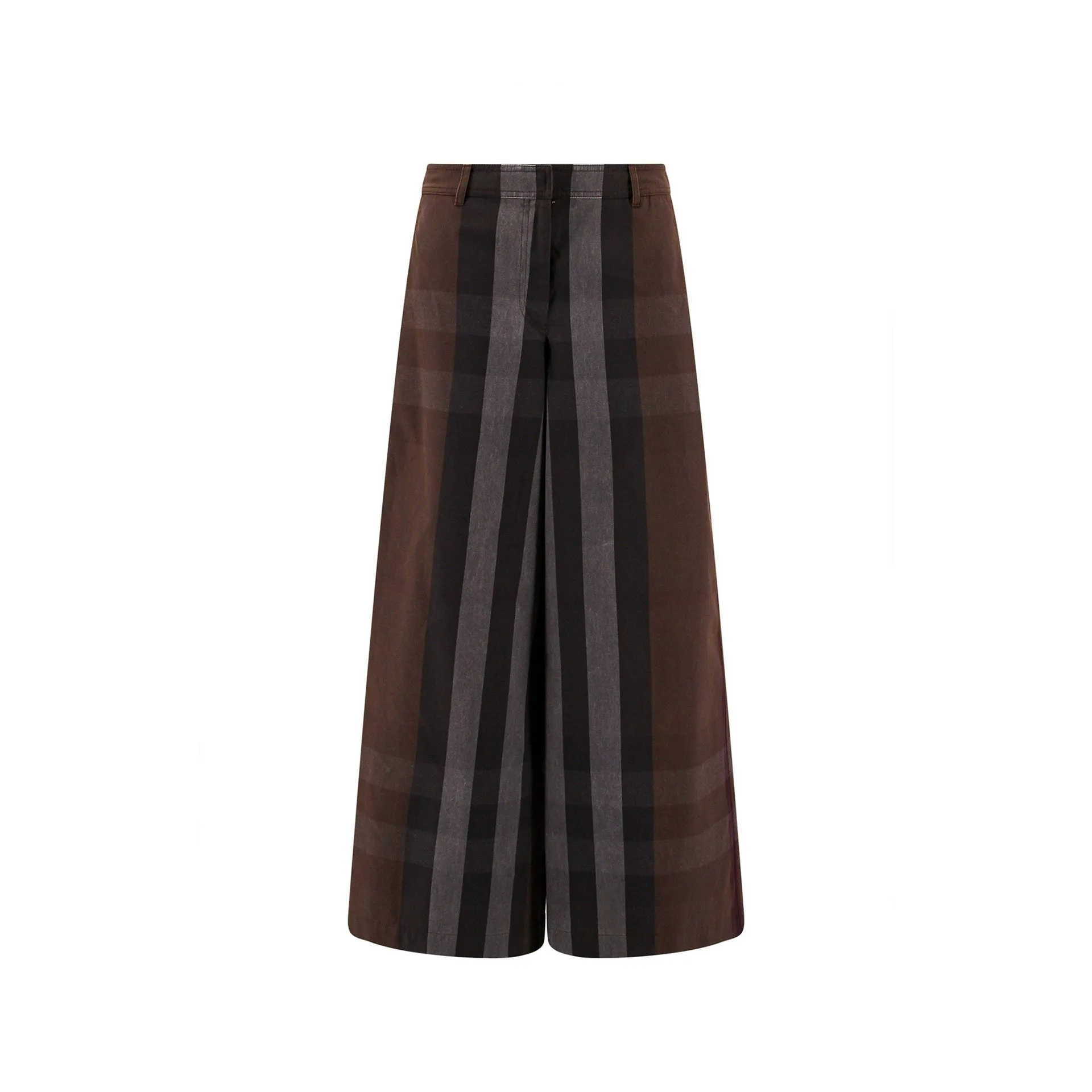 Burberry Checked Wide Leg Canvas Pants sold by Siebentaschen