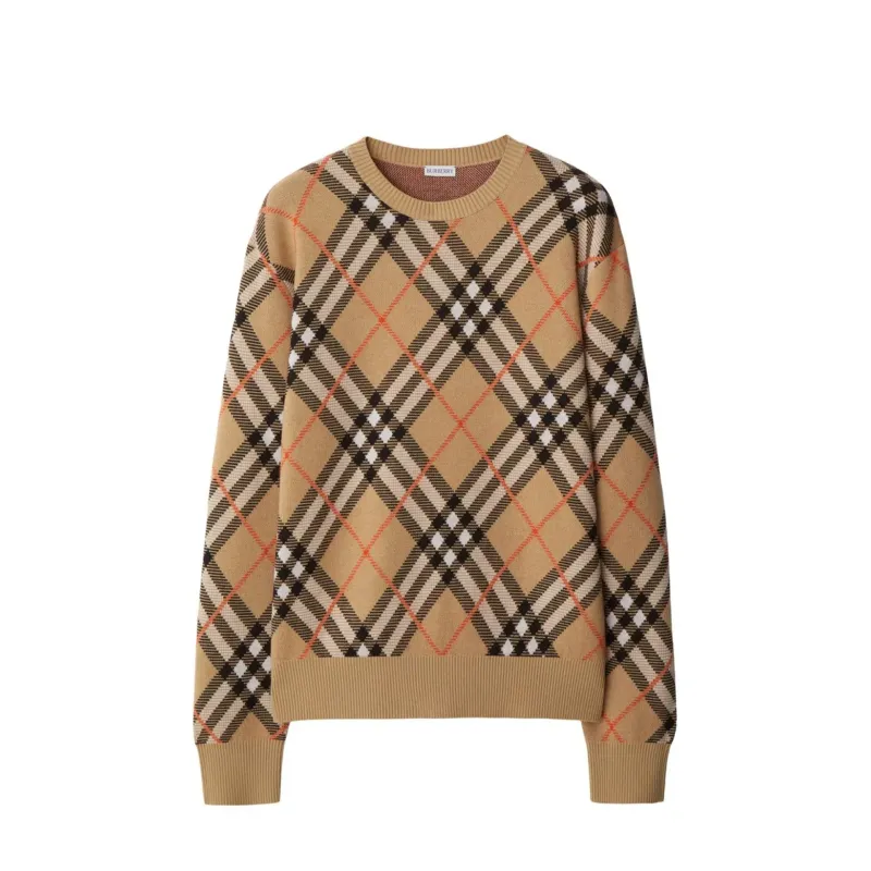 Burberry Check Wool Blend Sweater sold by Siebentaschen