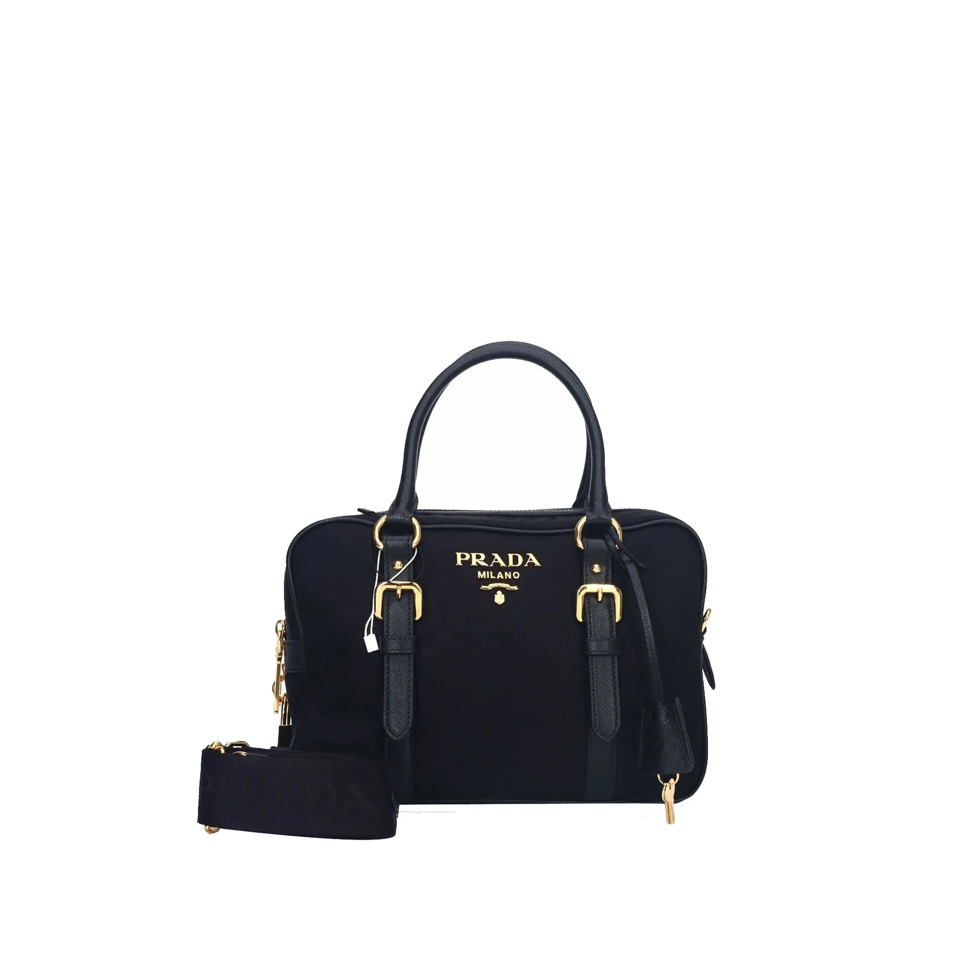 Prada Logo Nylon Top Hand Bag sold by Siebentaschen
