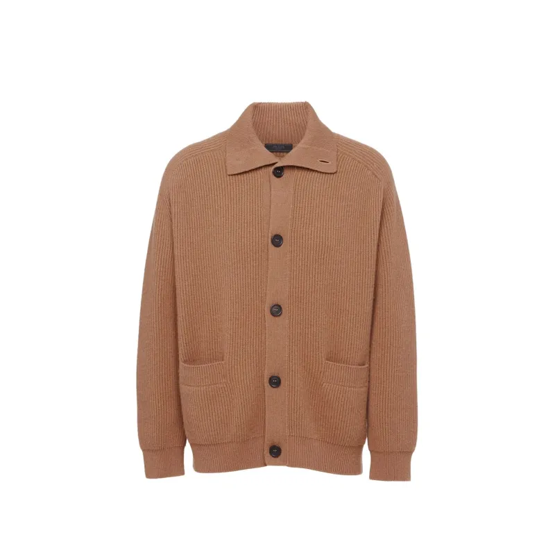 Prada Ribbed Knit Cashmere Cardigan sold by Siebentaschen