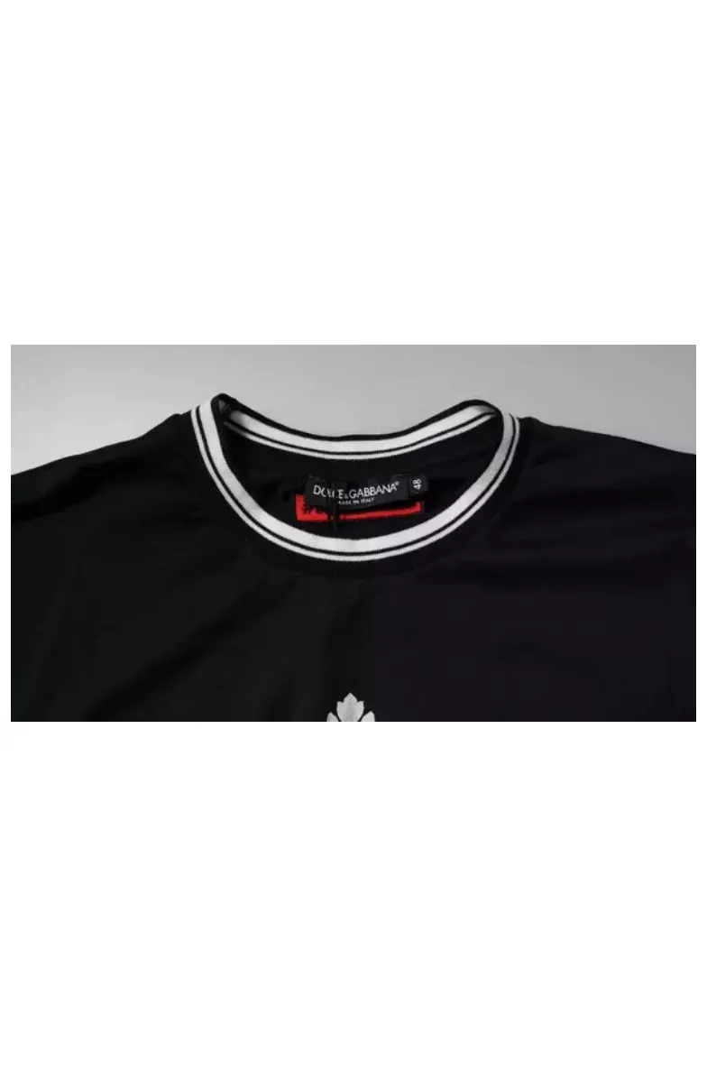 Dolce & Gabbana Dark Blue Logo Crown Cotton Crew Neck T-shirt sold by Siebentaschen product image thumbnail 2