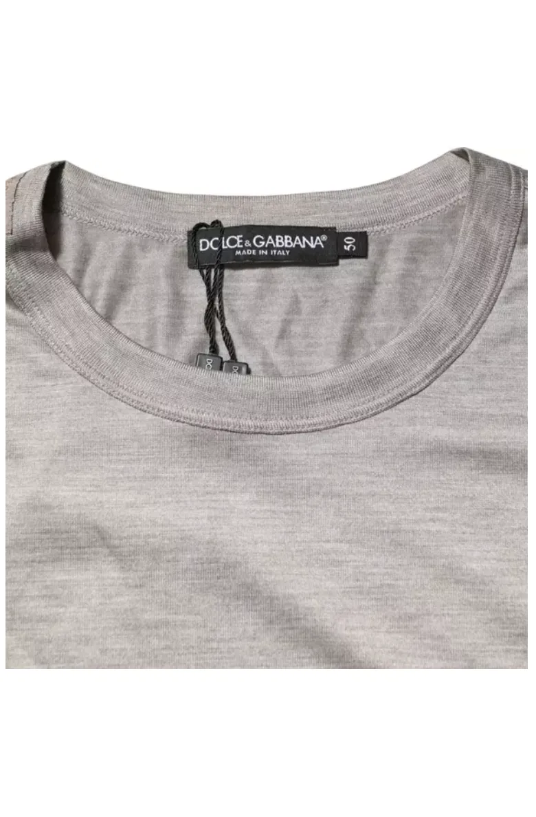 Dolce & Gabbana Beige Hazelnut Silk Shortsleeve Shirt T-shirt sold by Siebentaschen product image thumbnail 2