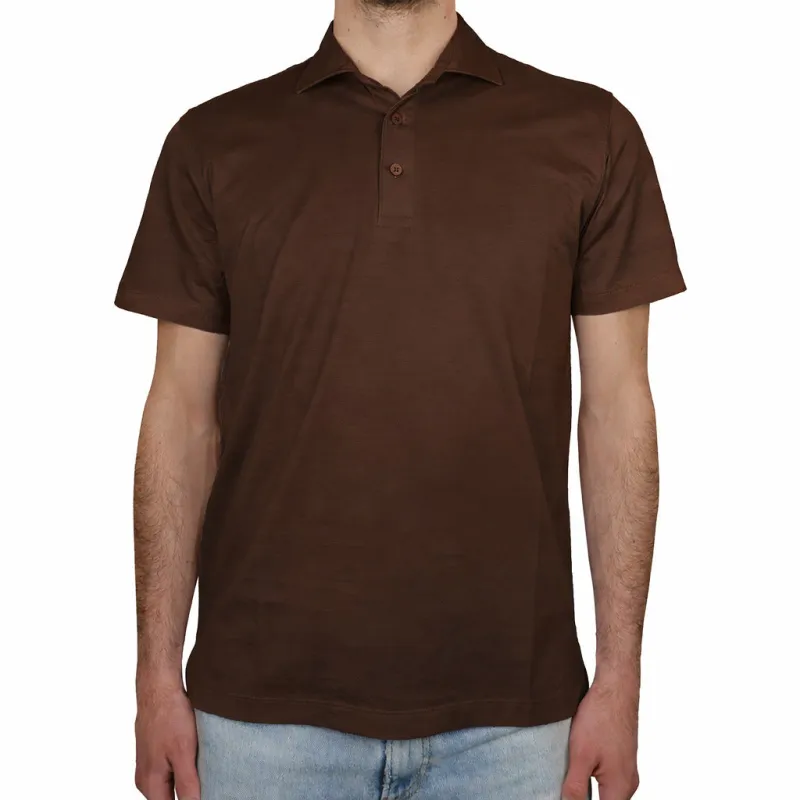 Loro Piana Wool Polo Shirt Brown made by Loro Piana