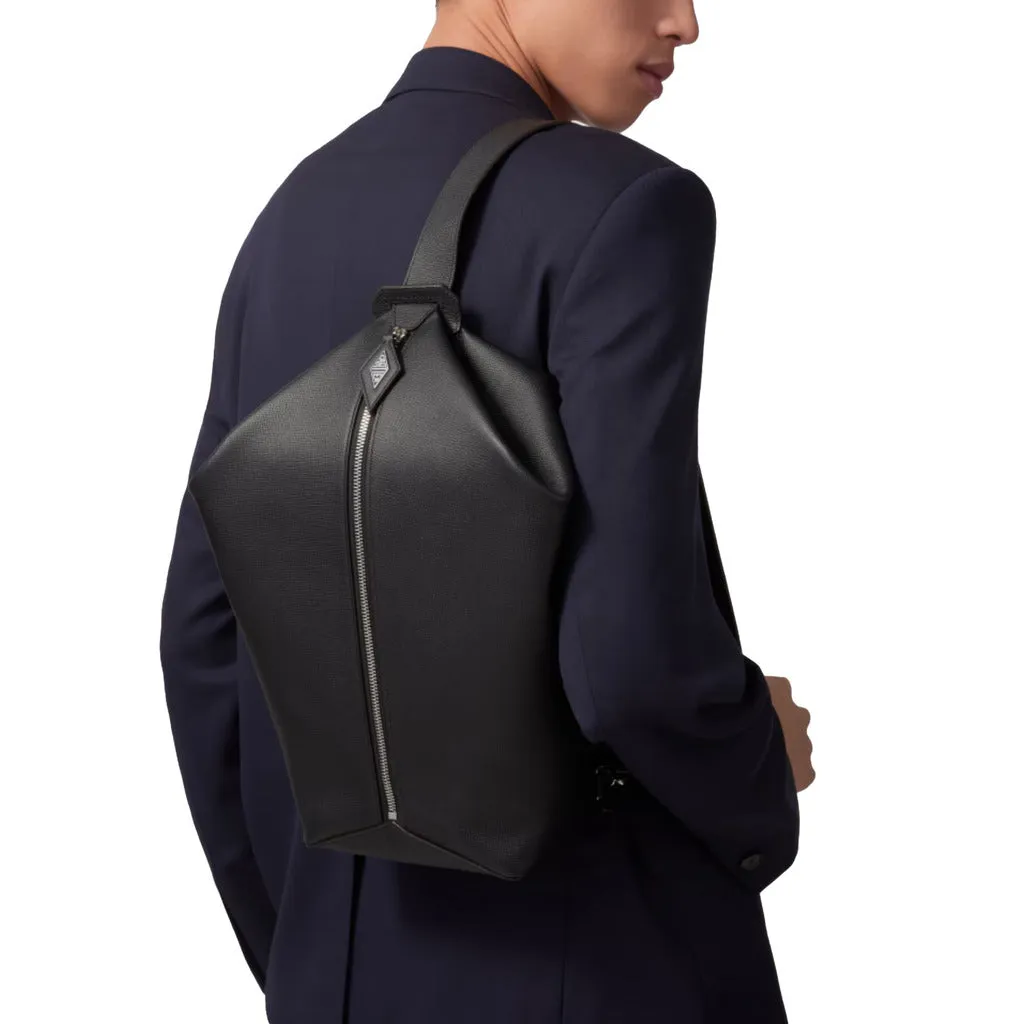 Cartier Zaino Losange black grained calfskin leather backpack sold by Siebentaschen