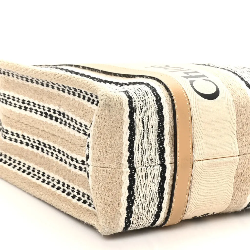 Chloé woody medium canvas tote bag, nude sold by Siebentaschen product image thumbnail 4