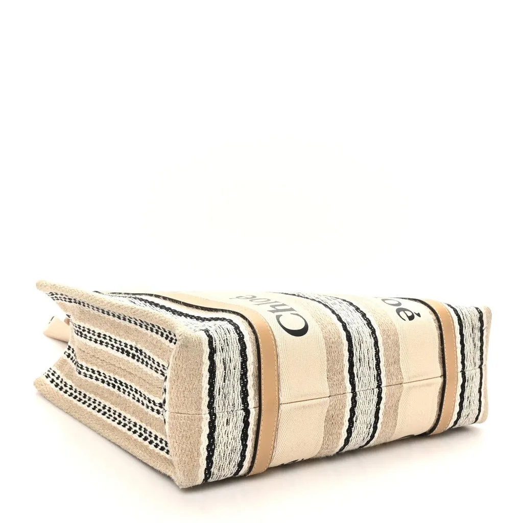 Chloé woody medium canvas tote bag, nude sold by Siebentaschen product image thumbnail 3