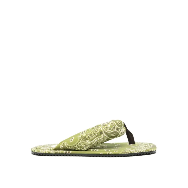 The Attico Indie Thong Flat Slides-Green-WOMEN made by Siebentaschen
