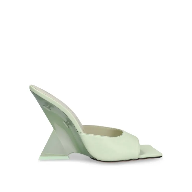 The Attico Cheope 105 Leather Sandals-Green-WOMEN made by The Attico