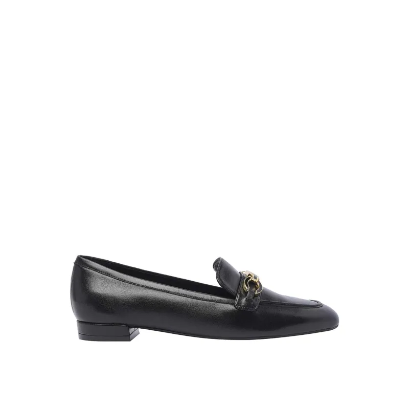 Stuart Weitzman Signature Square Leather Loafers-Black-WOMEN made by Stuart Weitzman