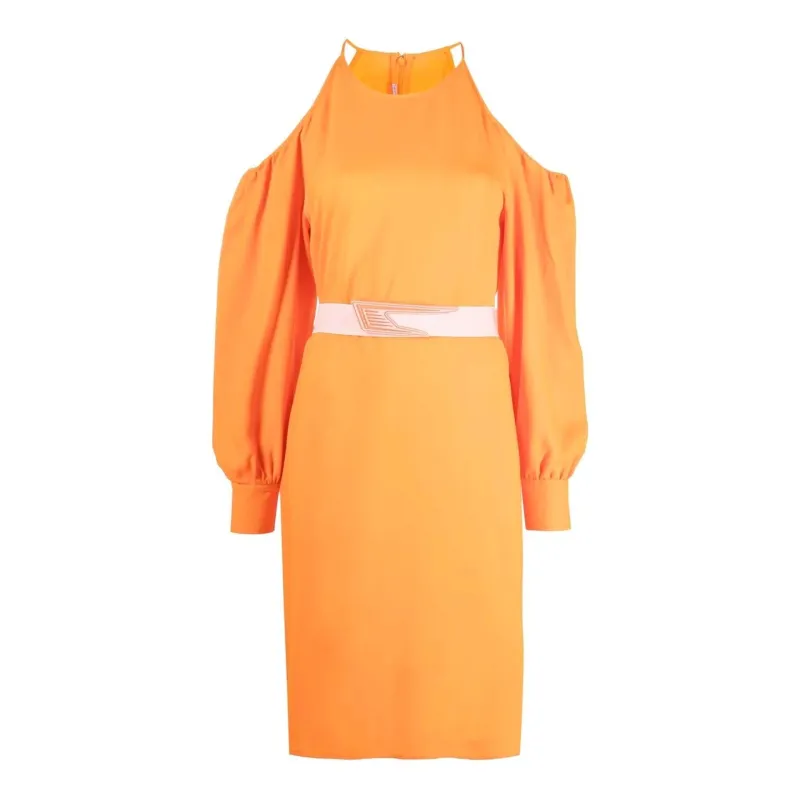 Stella Mccartney Off-Shoulder Dress-Orange-WOMEN made by Stella McCartney