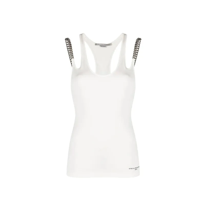 Stella McCartney Falabella Chain Top-White-WOMEN made by Stella McCartney