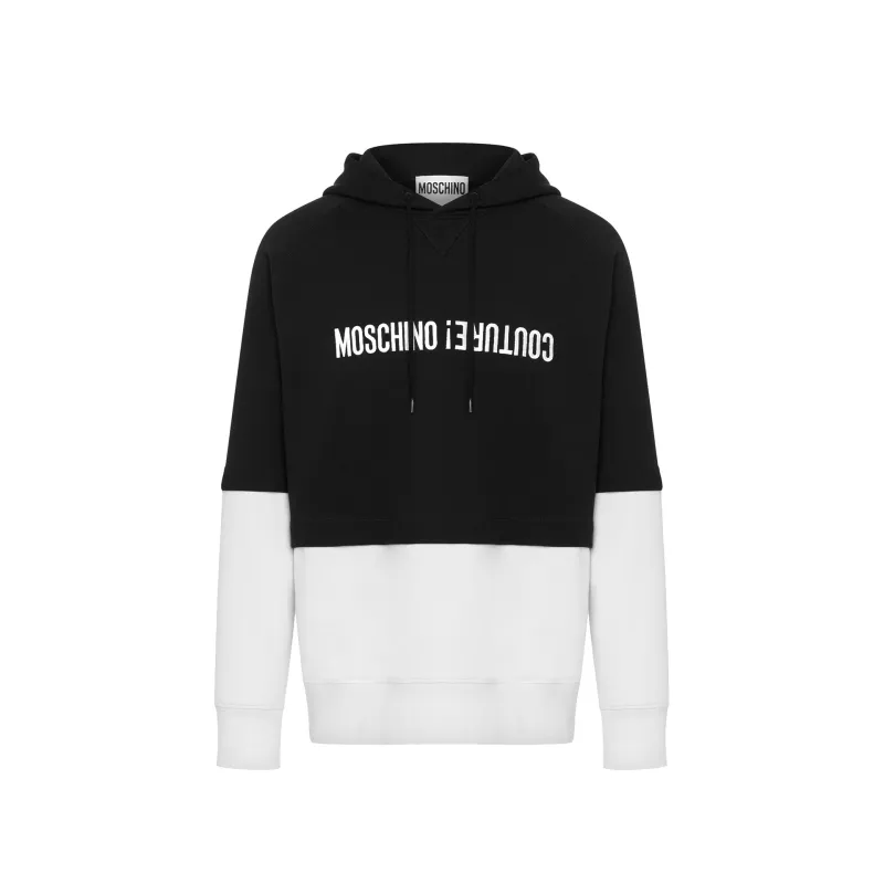 Moschino Cotton Hooded Sweatshirt-Black-MEN sold by Siebentaschen