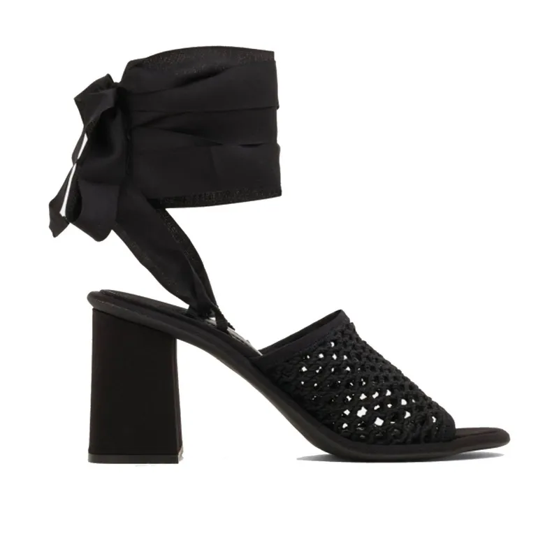 Miu Miu Macrame Sandals-Black-WOMEN made by Miu Miu