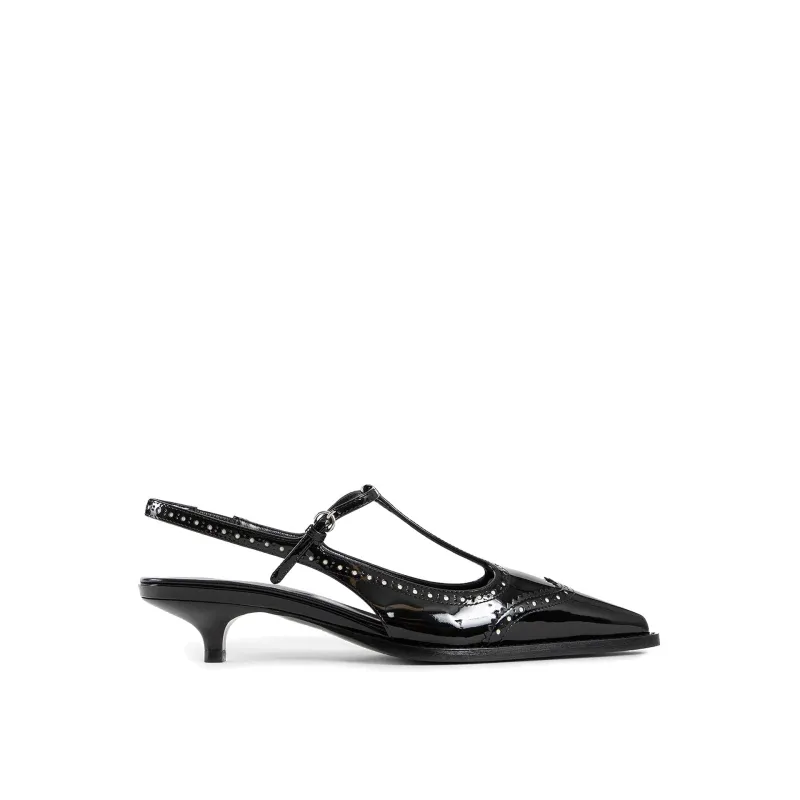 Miu Miu Leather Slingback Pumps-Black-WOMEN made by Miu Miu
