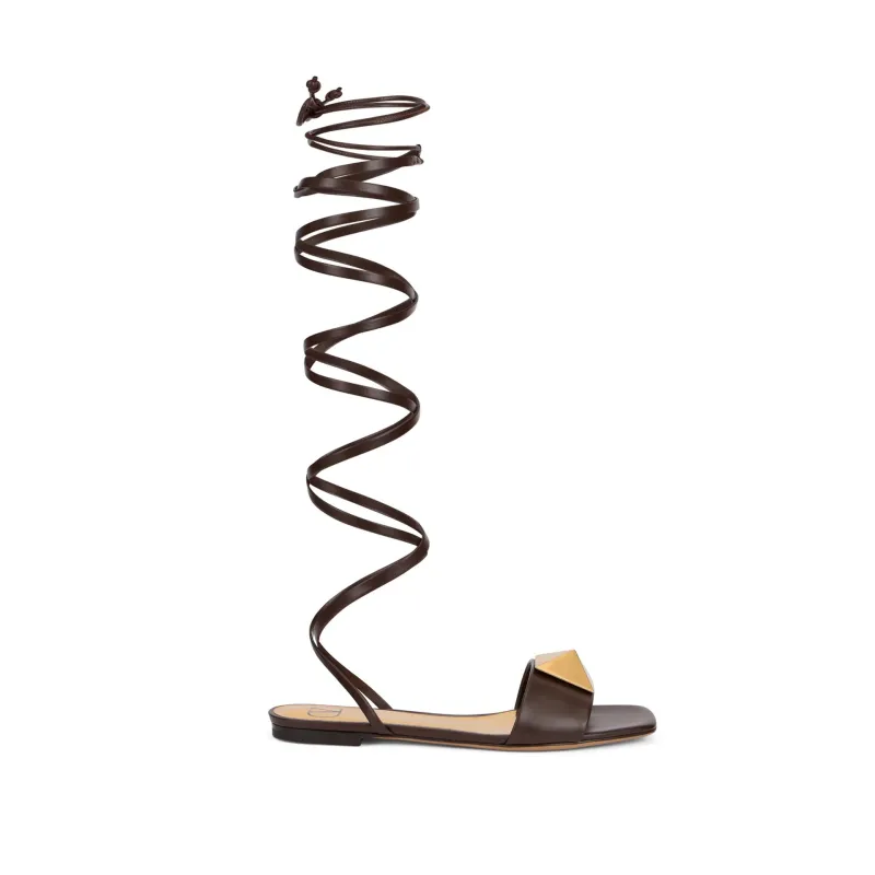 VALENTINO GARAVANI Spiral sandals-Brown-WOMEN made by Valentino Garavani