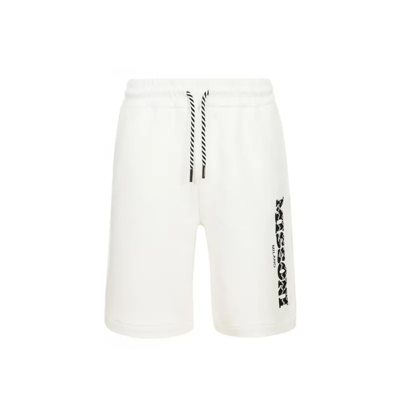 Missoni Cotton Logo Shorts-White-MEN sold by Siebentaschen