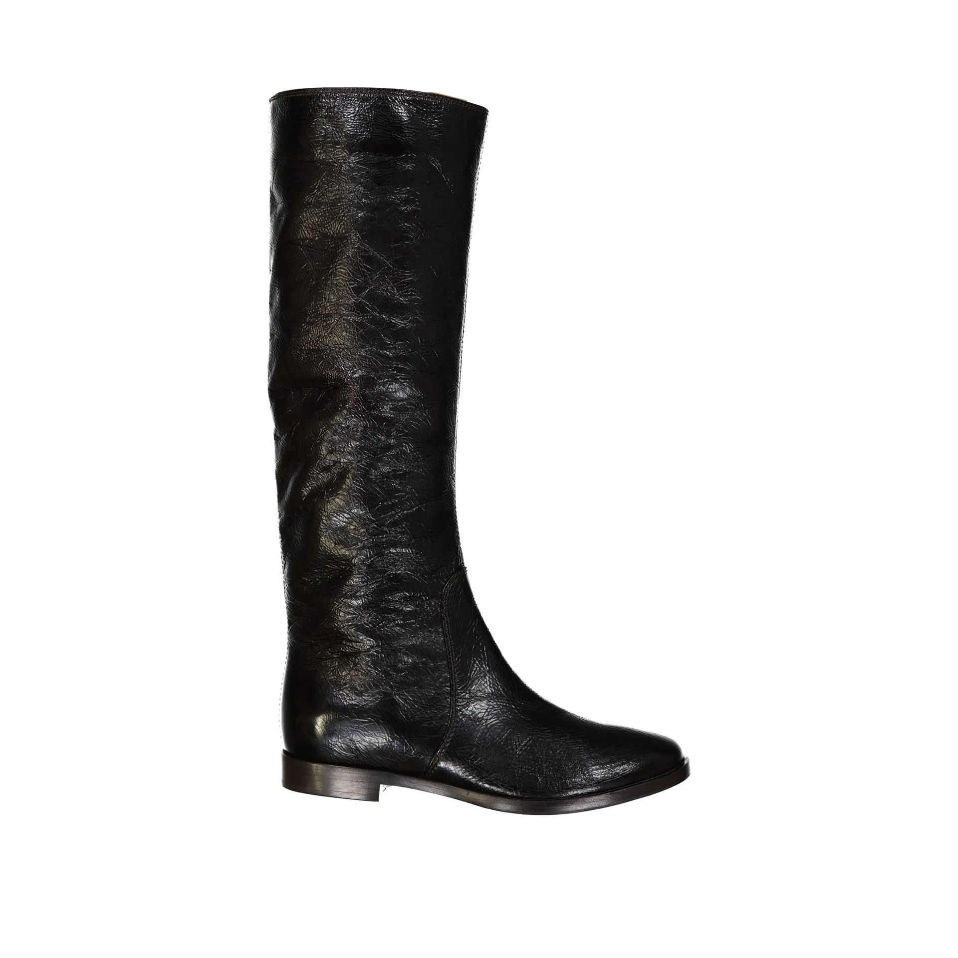 Sergio Rossi Leather Boots-Black-WOMEN sold by Siebentaschen
