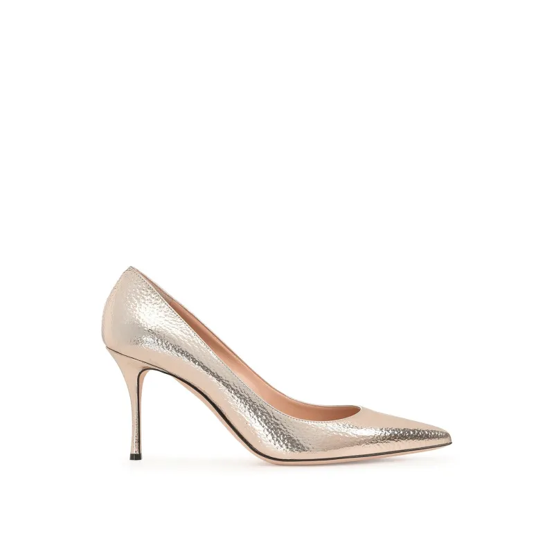 Sergio Rossi Godiva 090 Crack Mirror Leather Pumps-Rose gold-WOMEN sold by Siebentaschen