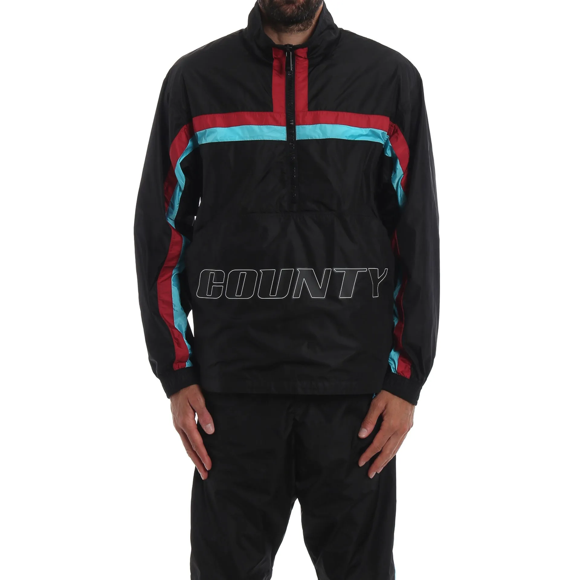 Marcelo Burlon Logo Windbreaker Jacket-Black-MEN sold by Siebentaschen product image thumbnail 2