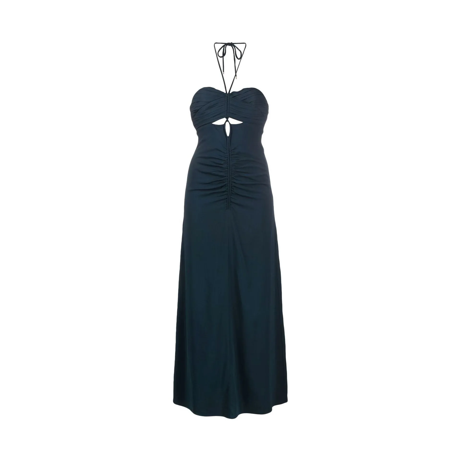 Self-Portrait Cut-Out Ruched Maxi Dress-Gray-WOMEN sold by Siebentaschen