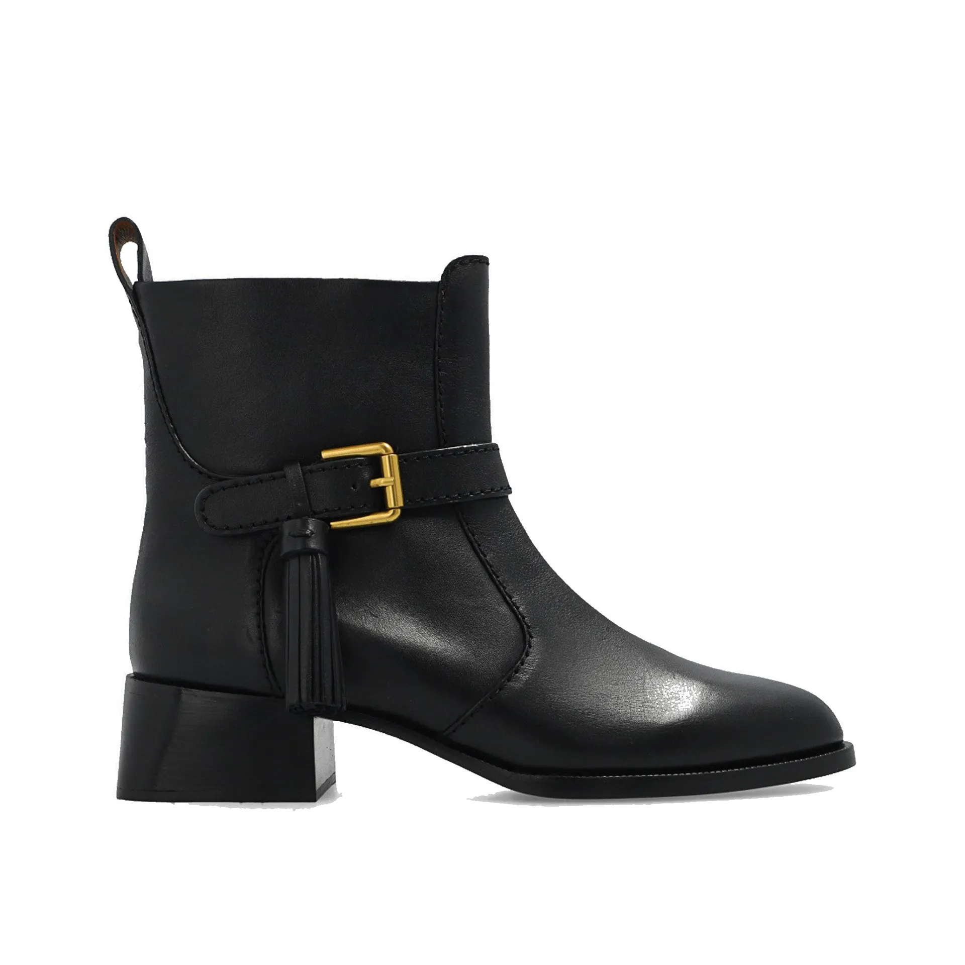 See By Chloe Lory Leather Ankle Boots-Black-WOMEN sold by Siebentaschen