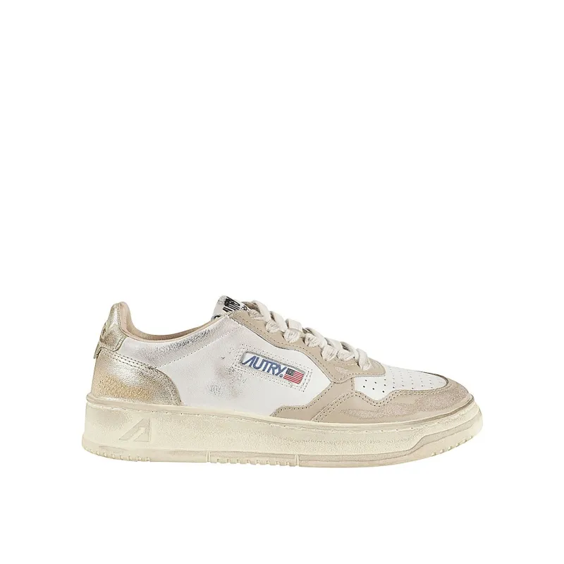 AUTRY SUPER VINTAGE LOW SNEAKERS-Beige-WOMEN made by Autry