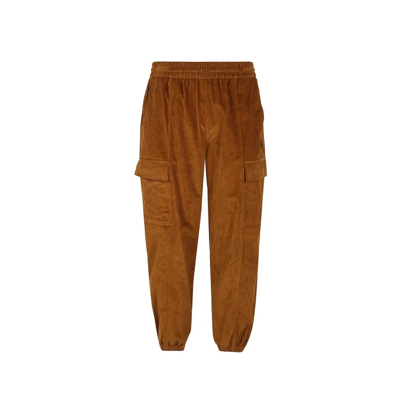 Marcelo Burlon County Of Milan Velvet Pants-Brown-MEN sold by Siebentaschen