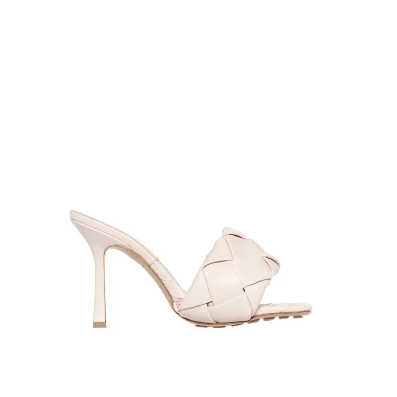 Bottega Veneta Lido Leather Mules-Pink-WOMEN sold by Siebentaschen