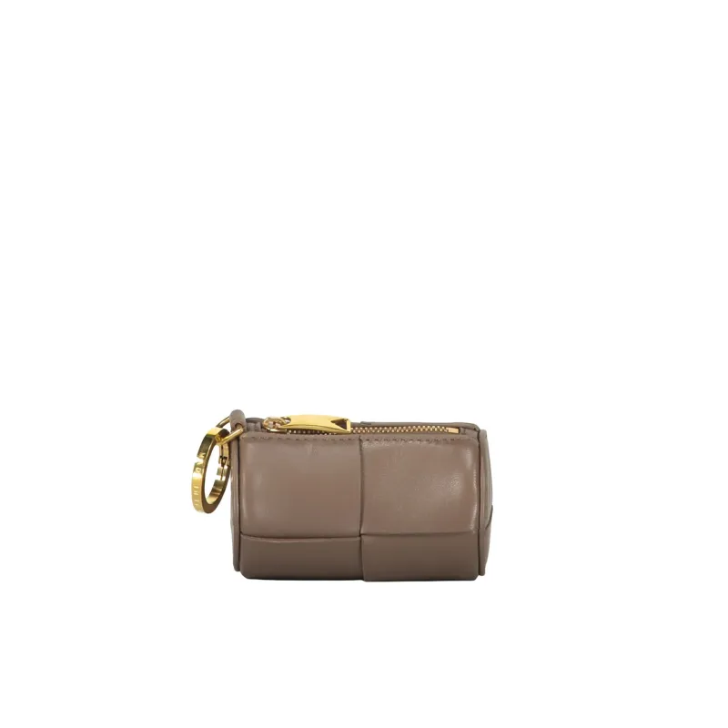 Bottega Veneta Leather Coin Purse-Brown-WOMEN sold by Siebentaschen