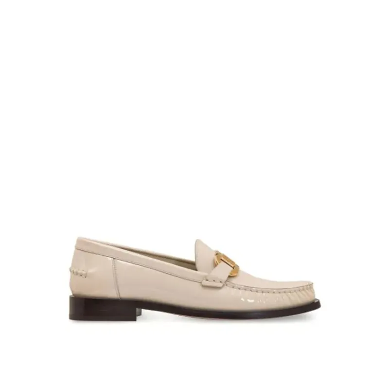 Salvatore Ferragamo Maryan Leather Loafers-White-WOMEN sold by Siebentaschen