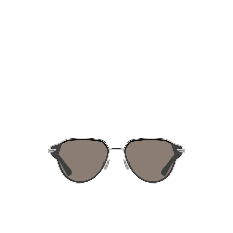 Bottega Veneta Glaze Aviator Sunglasses-Silver-WOMEN sold by Siebentaschen
