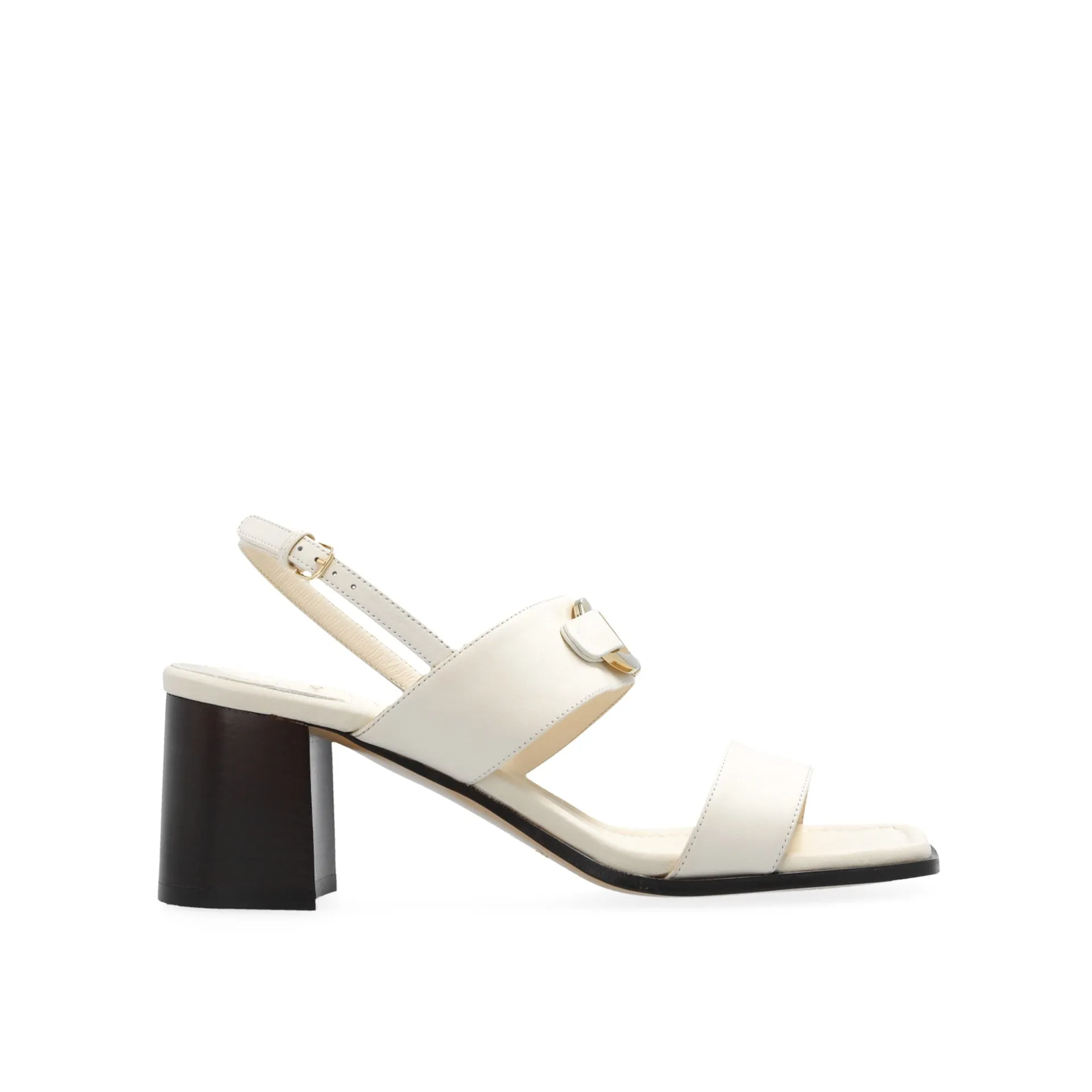 Salvatore Ferragamo Lou Leather Sandals-White-WOMEN sold by Siebentaschen