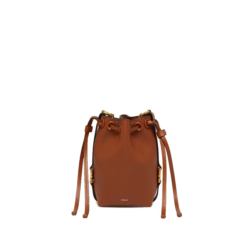 Chloé Micro Marcie Bucket Bag-Brown-WOMEN made by Chloe