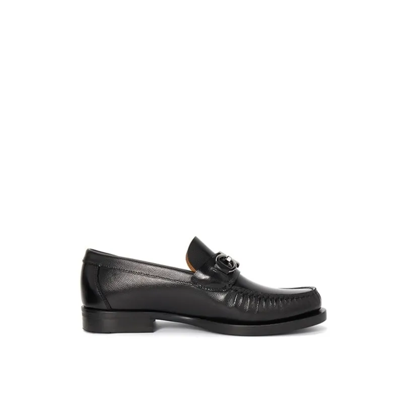 Salvatore Ferragamo Fort Leather Loafers-Black-MEN sold by Siebentaschen
