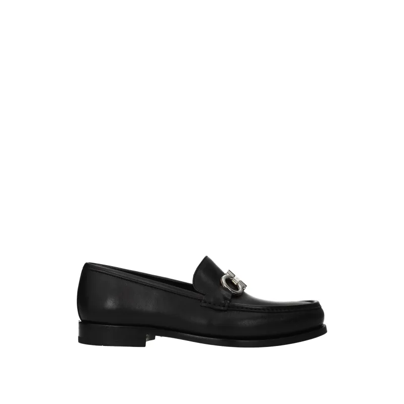 Salvatore Ferragamo Rolo 17 Moccasins-Black-WOMEN made by Salvatore Ferragamo