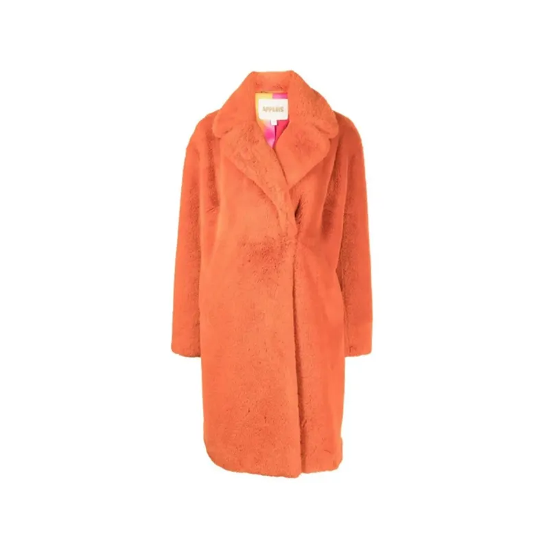 Apparis Imani Faux Fur Coat-Orange-WOMEN sold by Siebentaschen